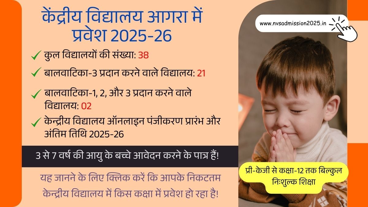 Kendriya Vidyalaya Agra Admission 2025-26