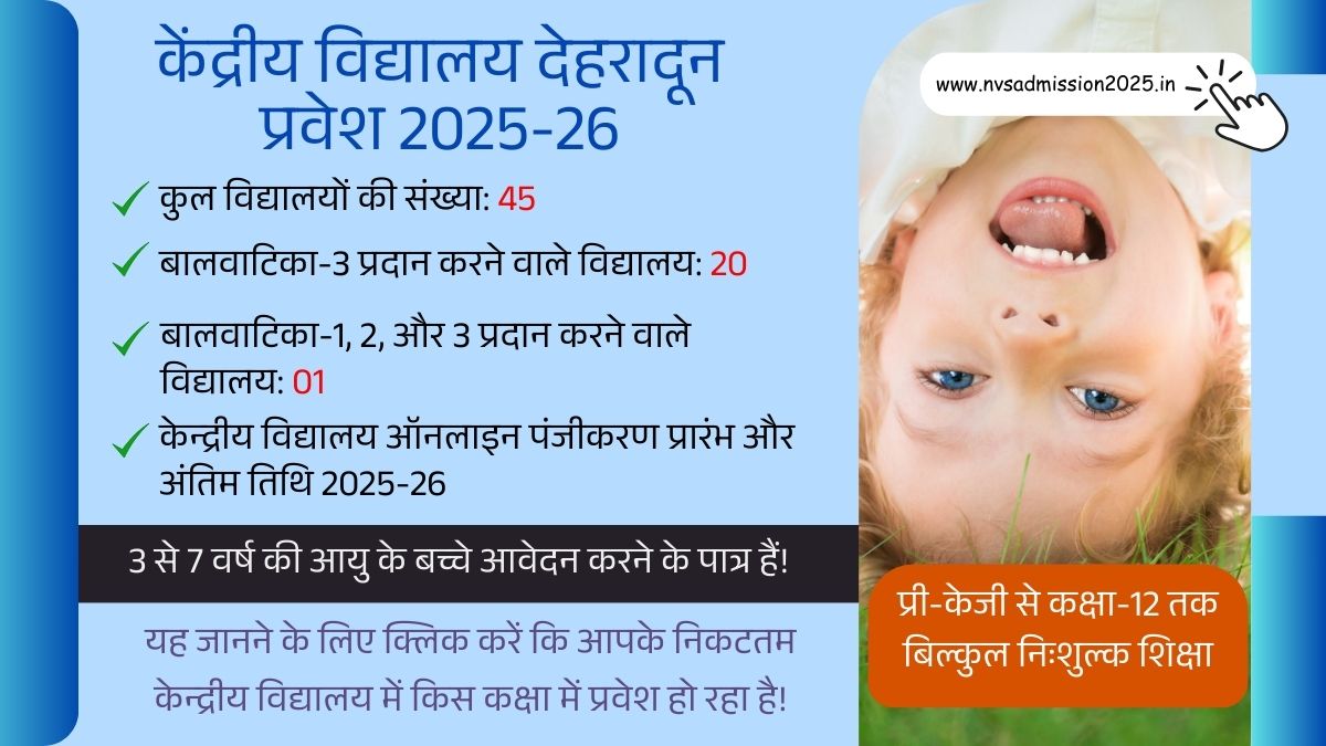 Kendriya Vidyalaya Dehradun Admission 2025-26