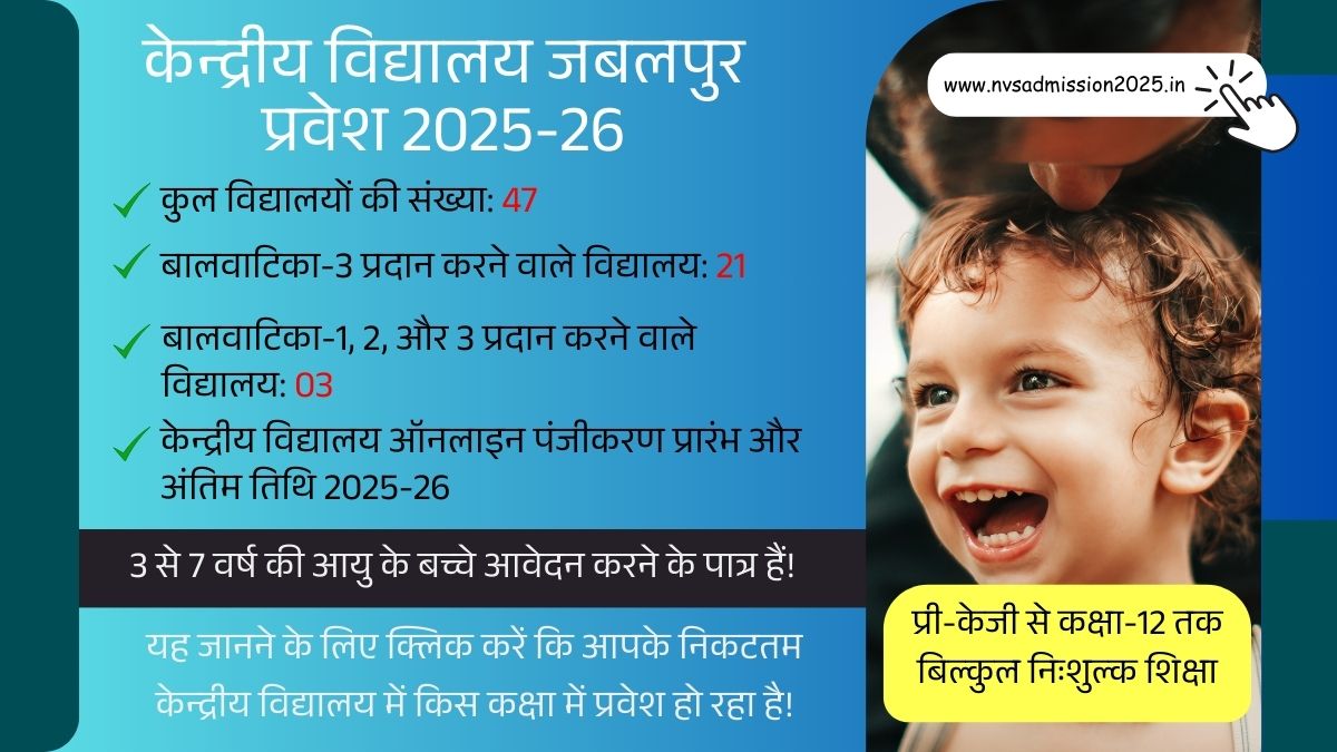 Kendriya Vidyalaya Jabalpur Admission 2025-26