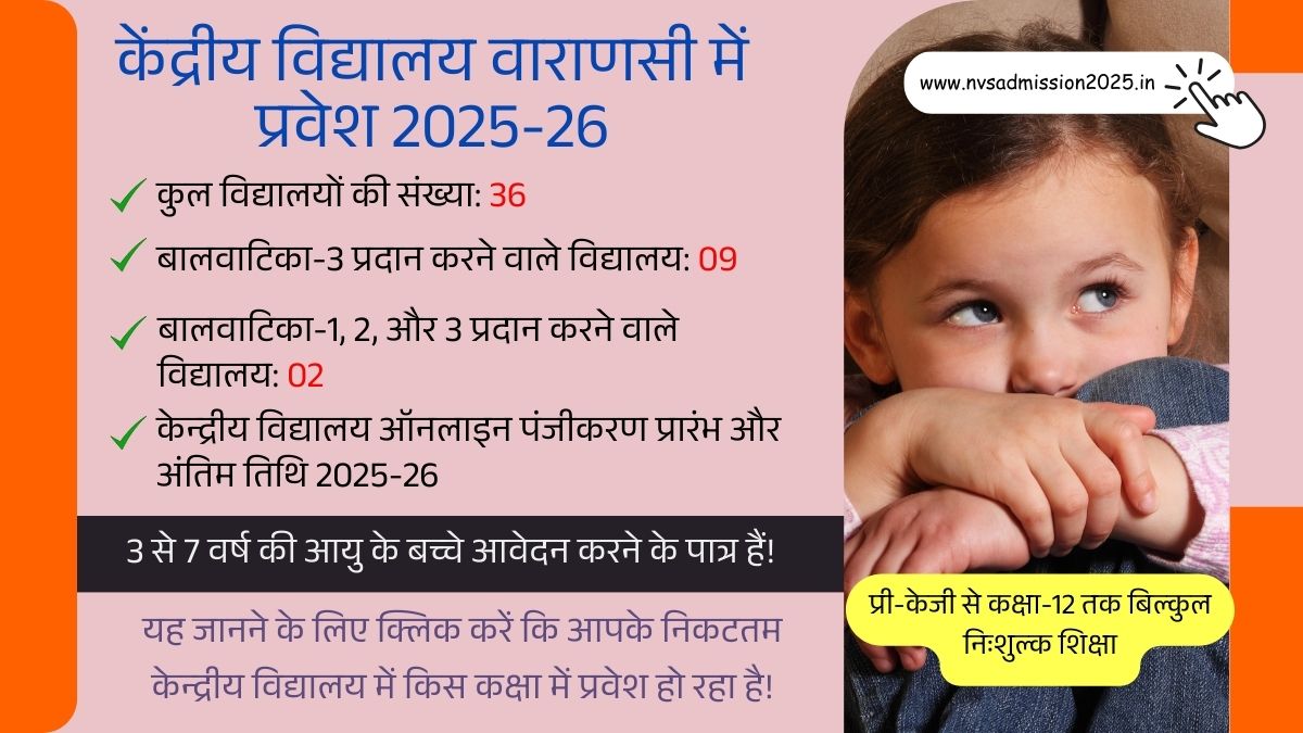 Kendriya Vidyalaya Varanasi Admission 2025-26