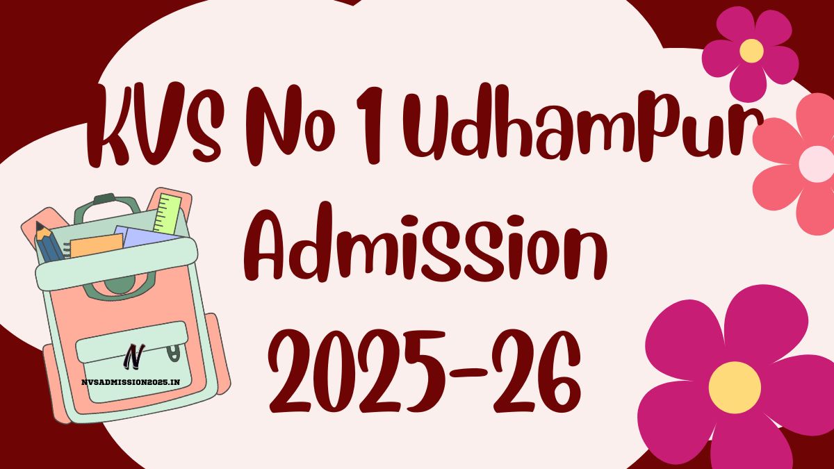 KVS No 1 Udhampur Online Admission 2025-26